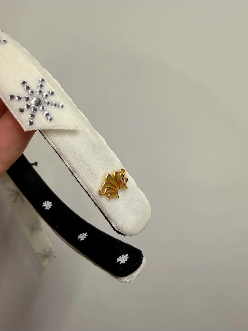 NEW Lele Sadoughi Bardot Crystal Starlight Slim Headband in ivory 100